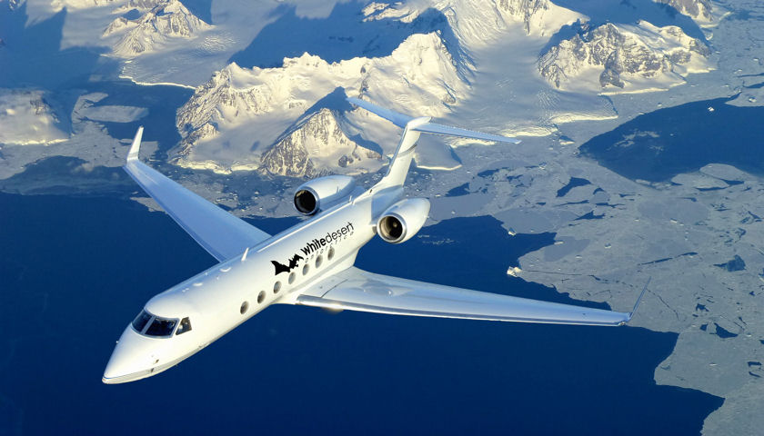White Desert Antarctica jet
