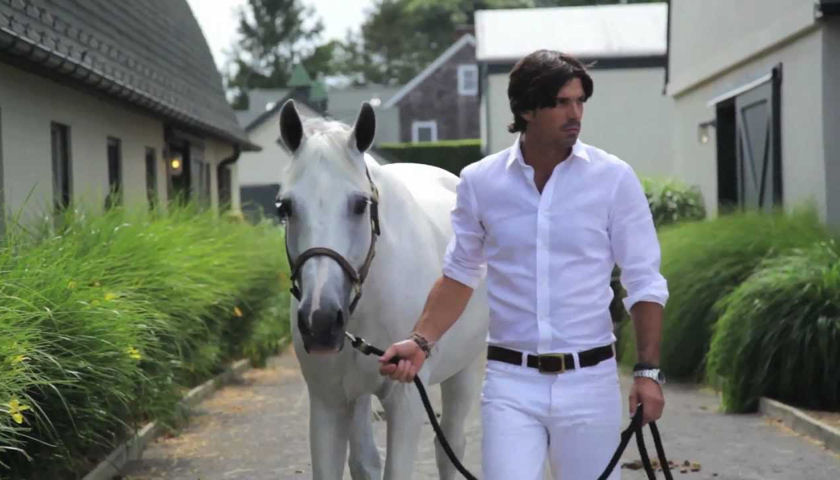 Nacho Figueras with white horse