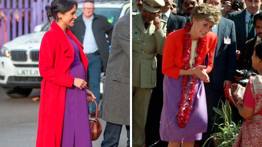 diana meghan red and purple