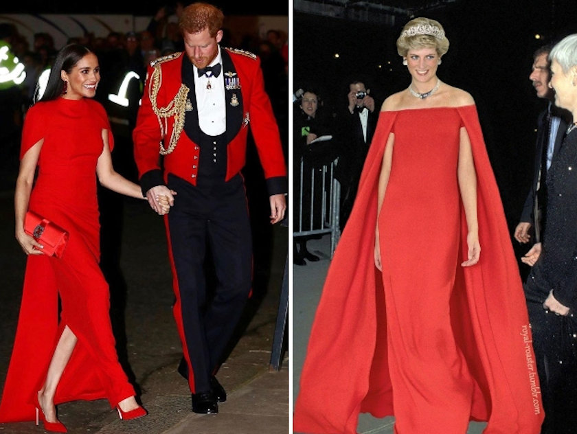 meghan diana red gown
